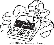 addiermaschine, skizze