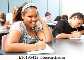 africano-americano, adolescente, classe
