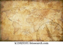 aged treasure map, ruler, rope and old brass compass still life aged treasure map, ruler, rope and old brass compass still life