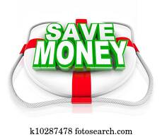 ahorre dinero, salvavidas, presupuesto, rescate, venta