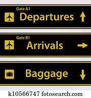 Airport Signs Drawing | k9114052 | Fotosearch