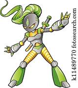 Alien Ninja Warrior Vector Alien Ninja Warrior Vector