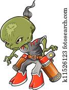 Alien Warrior Bounty Hunter Vector Alien Warrior Bounty Hunter Vector