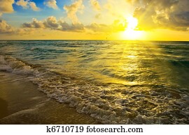 amanhecer, sobre, oceânicos