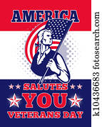 American Patriot Memorial Day Poster Greeting Card American Patriot Memorial Day Poster Greeting Card
