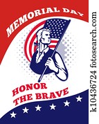 American Patriot Memorial Day Poster Greeting Card American Patriot Memorial Day Poster Greeting Card