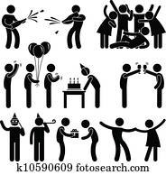 amigo, partido, celebração, aniversário