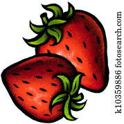 An illustration of two strawberries An illustration of two strawberries