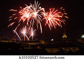 annecy, dia bastille, fogos artifício, cidade velha