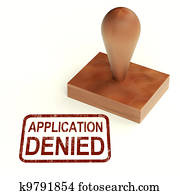 Application Denied Stamp Shows Loan Or Visa Rejected
