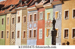 Architecture of Old Market in Poznan, Poland 