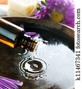 Aromatherapy., essencial, Oil., tratamento spa