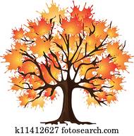 Art autumn tree. Maple Art autumn tree. Maple