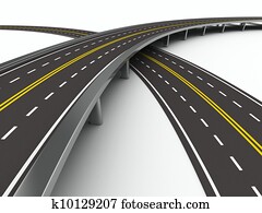 asphalted road on white. Isolated 3D image asphalted road on white. Isolated 3D image