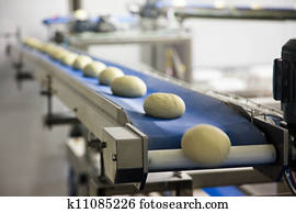 assado, pães, ligado, a, producao