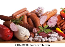 assortiment of sausages