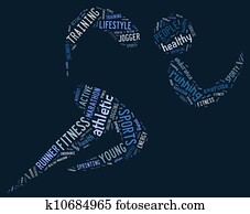 athletic running pictogram on blue background