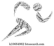 athletic running pictogram on white background