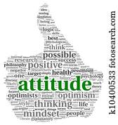 Attitude concept in tag cloud