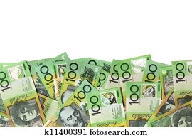 australisch, geld, umrandungen, hinüber, weiß