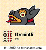 Aztec symbol Itzcuintli Aztec symbol Itzcuintli
