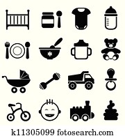 Baby and newborn icon set Baby and newborn icon set