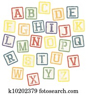 Baby blocks alphabet collection. Vector, EPS8