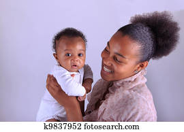 baby, neugeborenes, mit, mutter