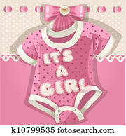 Baby shower pink card