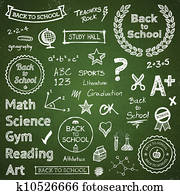 back-to-school, hand-drawn, elemente