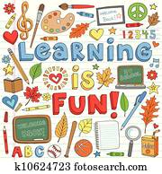 Back to School Learning Doodles Set Back to School Learning Doodles Set