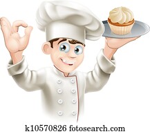 Baker with cupcake Baker with cupcake