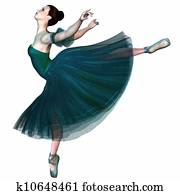 Ballerina in Green - Balancing Ballerina in Green - Balancing