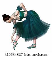 Ballerina in Green Romantic Tutu Ballerina in Green Romantic Tutu