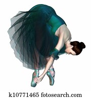 Ballerina in Green Tutu and Shoes Ballerina in Green Tutu and Shoes