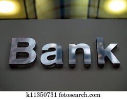 banco, negócio, corporação, escritório, sinal