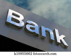 bank, büro, zeichen