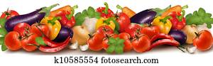 Banner made of fresh vegetables  