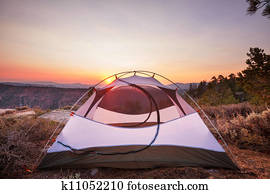 barraca, em, montanhas