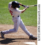 Baseball batter swinging