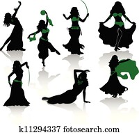 bauch, dance., silhouetten, von, schoenheit bauch, dance., silhouetten, von, schoenheit