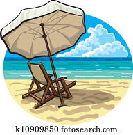 Beach chair and umbrella 