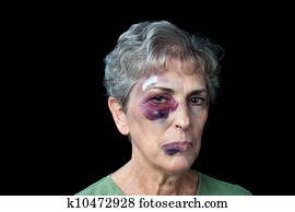 Beaten old woman Beaten old woman