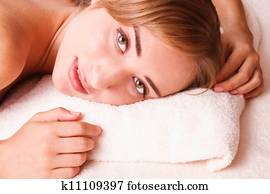  beatiful women relax in spa