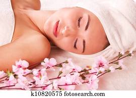 Beatiful women relax in spa