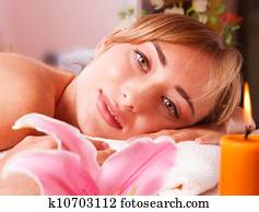 Beatiful women relax in spa