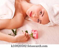 Beatiful women relax in spa
