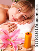 Beatiful women relax in spa