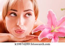 Beatiful women relax in spa