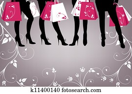 Beautiful girl with shopping Beautiful girl with shopping